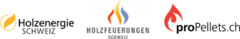 Logo Verbände Holzenergie Schweiz (HES), Holzfeuerungen Schweiz (HFS) und proPellets.ch